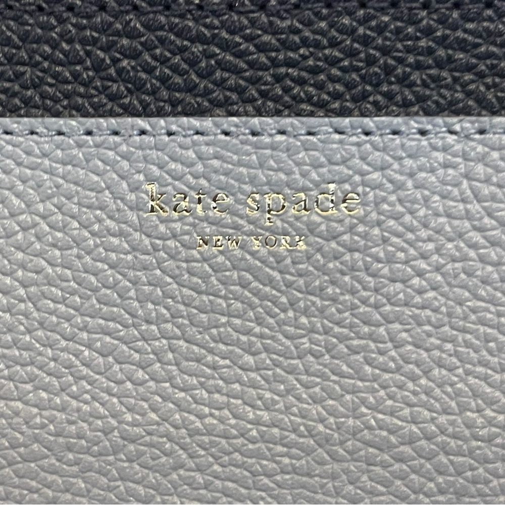 KATE SPADE Leather Marguax Double Zip Color Block Horizon Blue Crossbody Bag - Picture 4 of 16